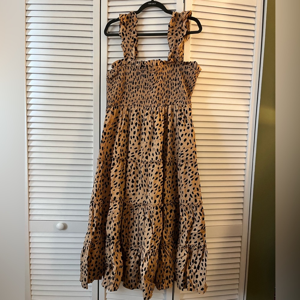 Crown & Ivy leopard print midi dress XL